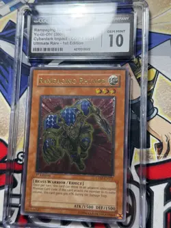 Yugioh CGC 10 Rampaging Rhynos CDIP-EN031 1st Edition Ultimate Rare - Image 2