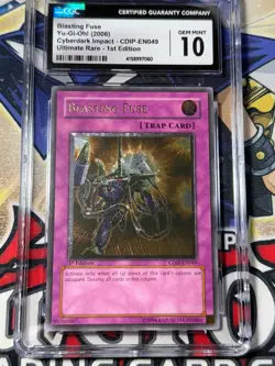 Yugioh CGC 10 Blasting Fuse CDIP-EN049 1st Edition Ultimate Rare - Image 1