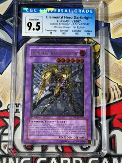 Yugioh CGC 9.5 Elemental Hero Darkbright TAEV-EN042 1st Edition Ultimate CLEAN - Image 1