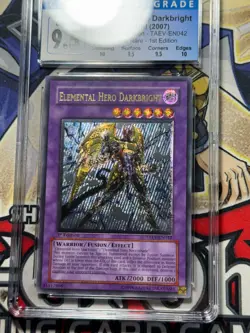 Yugioh CGC 9.5 Elemental Hero Darkbright TAEV-EN042 1st Edition Ultimate CLEAN - Image 2
