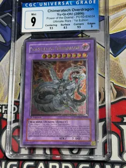 Yugioh CGC 9 Chimeratech Overdragon POTD-EN034 1st Edition Ultimate Rare - Image 3