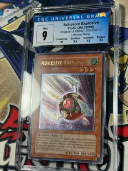 Yugioh CGC 9 Adhesive Explosive SOI-EN011 Ultimate Rare Unlimited Clean Card - Image 3