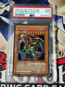 Yugioh PSA 9 Chaos Emperor Dragon Envoy of the End IOC-000 1st Edition ScR - Image 1