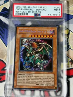 Yugioh PSA 9 Chaos Emperor Dragon Envoy of the End IOC-000 1st Edition ScR - Image 2