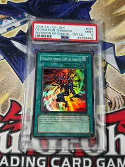 Yugioh PSA 9 Dedication through Light and Darkness IOC-095 1st Edition Super - Image 2