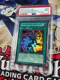 Yugioh PSA 9 Dedication through Light and Darkness IOC-095 1st Edition Super - Image 3