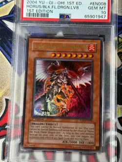 Yugioh PSA 10 Horus the Black Flame Dragon LV8 SOD-EN008 1st Edition Ultra Rare - Image 2