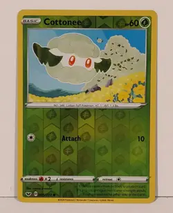 Cottonee Pokemon Trading Card Sword & Shield Base #005/202 Reverse Holo SWSH01 - Image 1