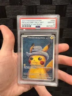 PSA 10 Pokemon Pikachu Grey Felt Hat Promo Card Van Gogh Museum Pokemon Card #85 - Image 1