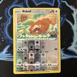 Pokemon TCG Bidoof Peelable Hidden Ditto Card #059/078 Pokemon Go Reverse Holo - Image 2