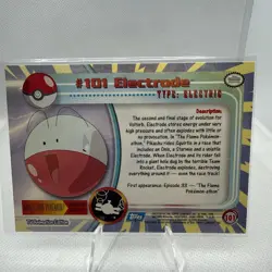 #101 ELECTRODE Blue Logo Pokemon Topps TV Animation Edition Trading Card 2000 - Image 2