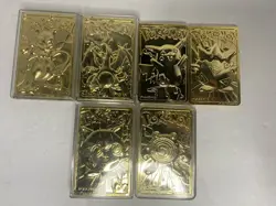 SET OF 6 1999 Pokemon Burger King 23K Gold Plated Pokemon Cards - Image 1
