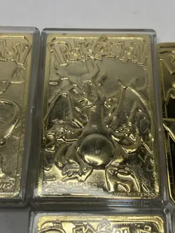 SET OF 6 1999 Pokemon Burger King 23K Gold Plated Pokemon Cards - Image 3