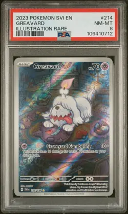 Pokemon TCG Greavard 214/198 Scarlet & Violet Base Illustration Rare Card Psa 8 - Image 1