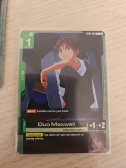 Duo Maxwell GD01-090 Rare Gundam Card Game NewType Rising - Image 3