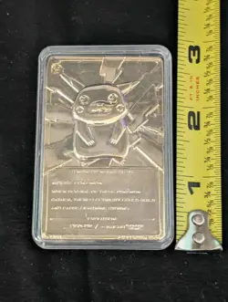 Pokemon Pikachu Gold Plated Card 23K Burger King 1999 Limited Edition. - Image 3