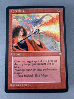 MTG-Pyroblast Ice Age Regular-LP NM-Vintage Magic the Gathering - Image 1