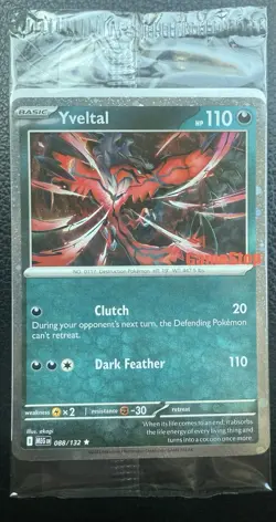 Sealed Yveltal 088/132 Reverse Holo Mega Evolution Pokemon GAMESTOP PROMO - Image 1