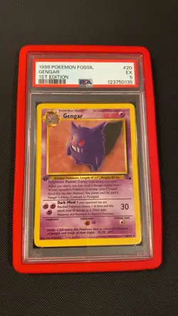 1999 Pokemon Gengar 20/62 1st Edition Vintage Fossil PSA 5 Fresh Cert 😈 - Image 1