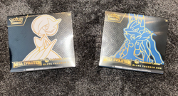 Pokemon Center Mega Evolutions ETB Set of 2 *In Hand* SLIGHT TEAR ON LUCARIO ETB - Image 1