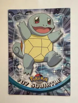Squirtle #07 Blue Label First Edition 🔥 Topps Pokemon 1999 Good Condition - Image 1