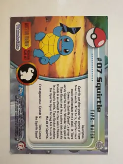 Squirtle #07 Blue Label First Edition 🔥 Topps Pokemon 1999 Good Condition - Image 2