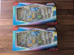 2 x Pokemon Prismatic Evolutions Lucario EX and Tyranitar EX Premium Collection - Image 1