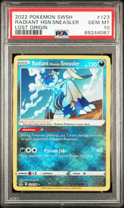 2022 POKEMON SWORD & SHIELD LOST ORIGIN #123 RADIANT HISUIAN SNEASLER PSA 10 - Image 1