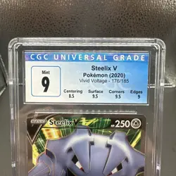 2020 POKEMON SWORD & SHIELD VIVID VOLTAGE #176 FULL ART/STEELIX V CGC 9 - Image 3