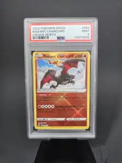 2023 POKEMON SWORD & SHIELD CROWN ZENITH #020 RADIANT CHARIZARD PSA 9 - Image 1