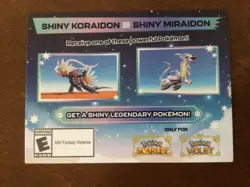 Shiny Miraidon Koraidon Code GameStop Pokemon Promo NM Not Scratched - Image 1