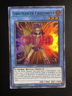 Libromancer Firestarter - Super Rare - 1st Edition - BACH-EN088 - Yu-Gi-Oh! - Image 1