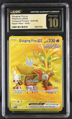 CGC Pristine 10 Gouging Fire ex 214/162 Hyper Rare Temporal Forces Pokemon Card - Image 1