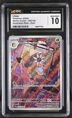 CGC 10 Lileep 145/142 Illustration Rare Stellar Crown Pokemon Card - Image 1