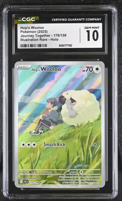 CGC 10 Hop's Wooloo 170/159 Illustration Rare Journey Together Pokemon Card - Image 1