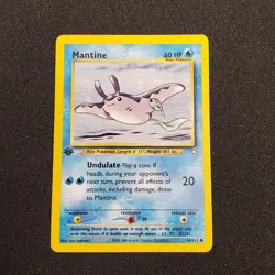2000 Mantine #64 Neo Genesis 1st Edition Regular Pokemon Card Common - Image 1