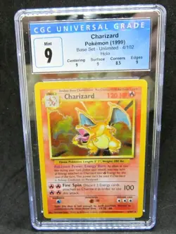 Pokemon 1999 Charizard Holofoil Card#4/102 Base Unlimited Set Graded CGC9!RARE!! - Image 1