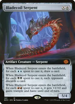 Bladecoil Serpent (Extended Art) - The Brothers' War - MTG Rare English Foil - Image 1
