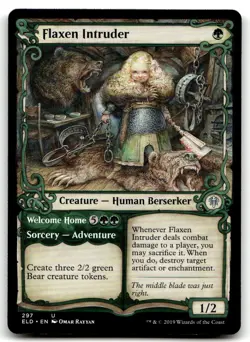 MTG Flaxen Intruder (Showcase) U Throne of Eldraine 297 LP - Image 1