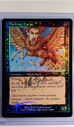MTG Magic The Gathering MMQ Masques Artist Signed Autograph Foil Molting Harpy - Image 1