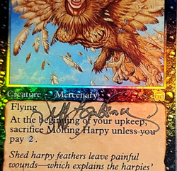 MTG Magic The Gathering MMQ Masques Artist Signed Autograph Foil Molting Harpy - Image 3
