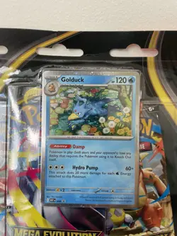 Pokemon TCG Mega Evolution 3 Pack Blister - Golduck Promo - Factory Sealed - Image 3