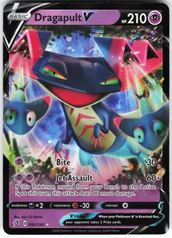 Dragapult V 092/192 Pokemon SWSH02: Rebel Clash Holo Ultra Rare NM - Image 1