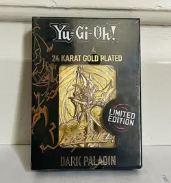 Yugioh Dark Paladin LIMITED EDITION 24 Karat Gold Plated Metal Card SEALED - Image 1