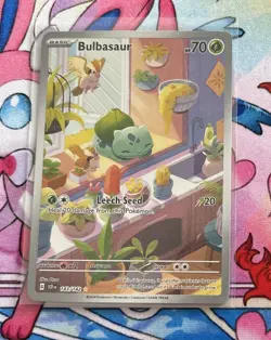 Pokemon TCG Bulbasaur Holo Card Illustration Stellar Crown Rare 143/142 NM - Image 1