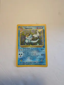 Pokemon TCG Vaporeon 12/64 Jungle Holo Rare Unlimited Card LP/MP Condition - Image 1