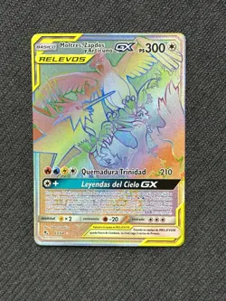 NM Moltres & Zapdos & Articuno GX 69/68 Hidden Fates Holo Spanish Pokemon Card - Image 1