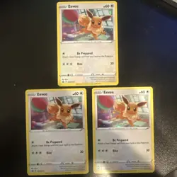 Eevee SWSH212 SWSH : Sword & Shield Promo Cards Holo X 3 - Image 1