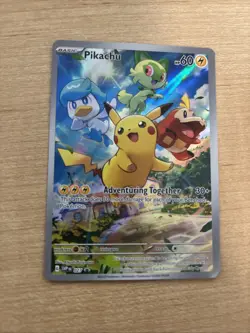 Pokemon TCG Scarlet & Violet Paldea Evolved Pikachu Black Star Promo Card SVP027 - Image 1