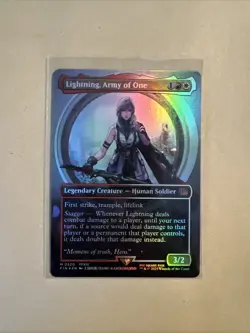 MTG Lightning, Army of One FIN 0320 M NM FOIL Borderless - Image 1